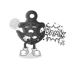 anchor very pissed off illustration. character vector