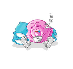 shell sleeping character. cartoon mascot vector