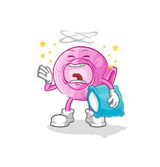 shell yawn character. cartoon mascot vector