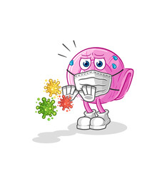 shell refuse viruses cartoon. cartoon mascot vector