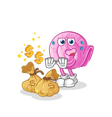 shell refuse money illustration. character vector