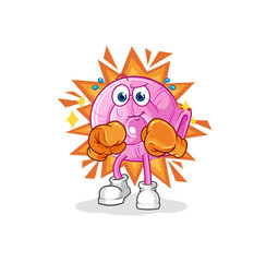 shell boxer character. cartoon mascot vector