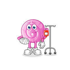 shell sick in IV illustration. character vector