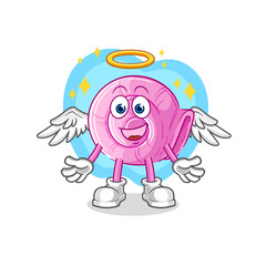 shell angel with wings vector. cartoon character