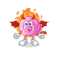 shell demon with wings character. cartoon mascot vector