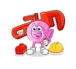 shell plumber cartoon. cartoon mascot vector