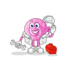 shell mechanic cartoon. cartoon mascot vector