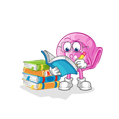 shell studying mascot. cartoon vector