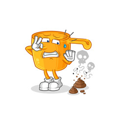 water dipper with stinky waste illustration. character vector
