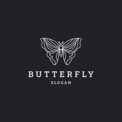 Butterfly logo icon flat design template 