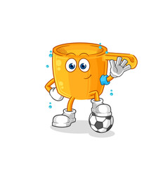 water dipper playing soccer illustration. character vector