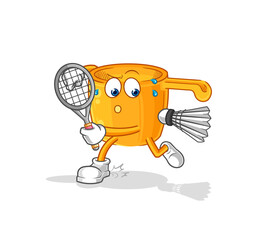 water dipper playing badminton illustration. character vector