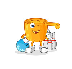 water dipper play bowling illustration. character vector