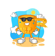 water dipper sunbathing in summer. character vector