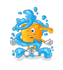 water dipper fresh with water mascot. cartoon vector