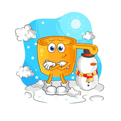water dipper in cold winter character. cartoon mascot vector