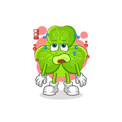 clover low battery mascot. cartoon vector