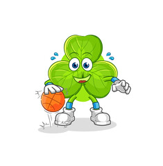 clover dribble basketball character. cartoon mascot vector