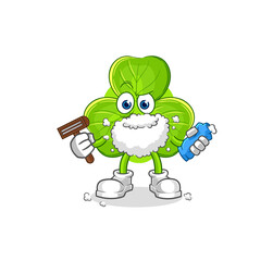 clover shave facial hair vector. cartoon character