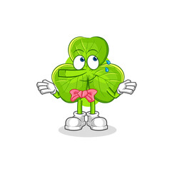 clover lie like Pinocchio character. cartoon mascot vector