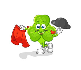 clover matador with red cloth illustration. character vector