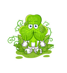Fototapeta premium clover waiting too long mascot. cartoon vector