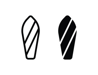 surfing board icons. outline icon and solid icon