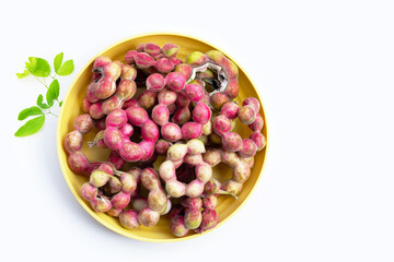 Manila tamarind fruit isolated on white background