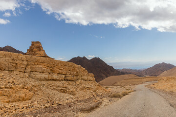 beautiful mountains landscape in Arava desert