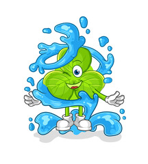 clover fresh with water mascot. cartoon vector