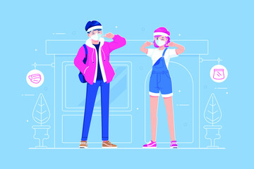 wearing a mask illustration background