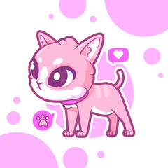 cute cat logo cartoon character