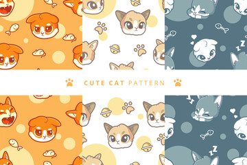 cute cats pattern collection templlate