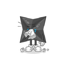 shuriken blowing nose character. cartoon mascot vector