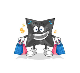 shuriken shoping mascot. cartoon vector