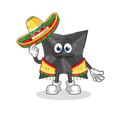 shuriken Mexican culture and flag. cartoon mascot vector