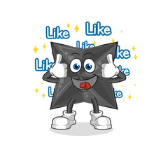 shuriken give lots of likes. cartoon vector