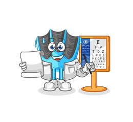 swimming fin oculist cartoon. cartoon mascot vector