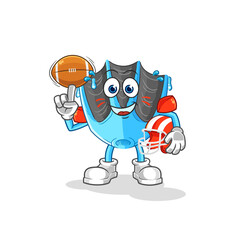 swimming fin playing rugby character. cartoon mascot vector