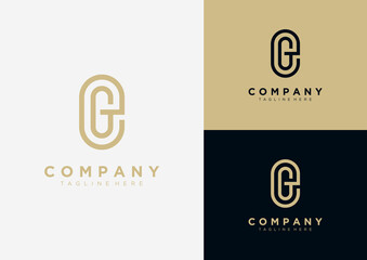 Initial letter EG, GE logo design template.