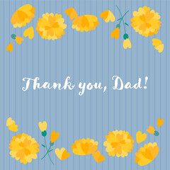 父の日用ハートの花のメッセージカード