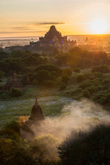 Sunrise scene in the morning, Bagan, Myanmar