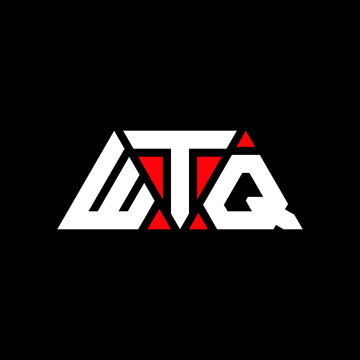 WTQ triangle letter logo design with triangle shape. WTQ triangle logo design monogram. WTQ triangle vector logo template with red color. WTQ triangular logo Simple, Elegant, and Luxurious Logo...
