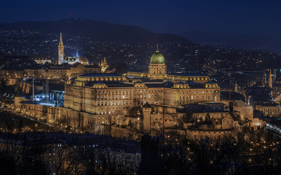 Budapest, Hungary - The Historic Royal Palace aka Buda Castle wi