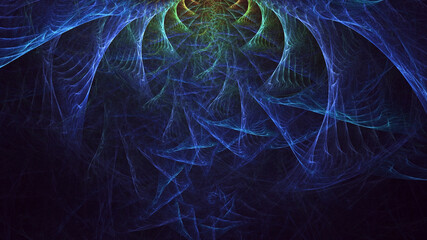 3D rendering abstract multicolor technology fractal light background