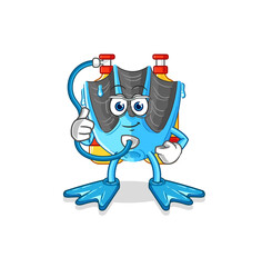 swimming fin diver cartoon. cartoon mascot vector