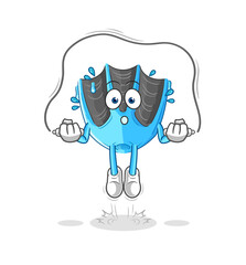 swimming fin jump rope exercise. character vector