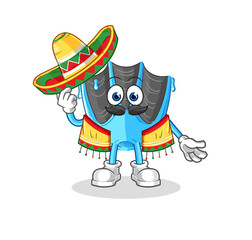 swimming fin Mexican culture and flag. cartoon mascot vector