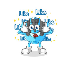 swimming fin give lots of likes. cartoon vector