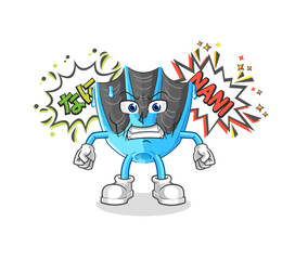 swimming fin anime angry vector. cartoon character